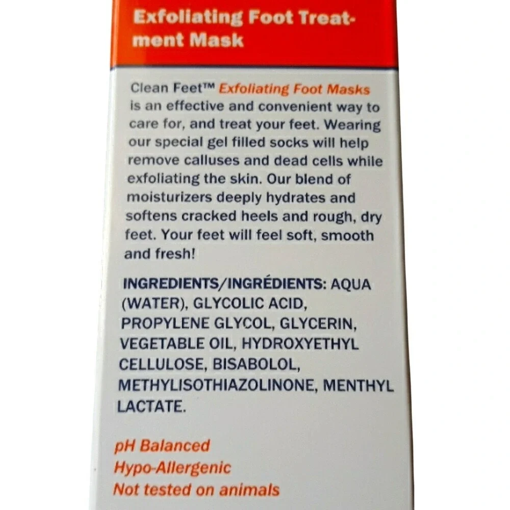 Clean Feet Exfoliating Foot Treatment Mask 3‎ Pairs Glycolic Acid Callus Remover